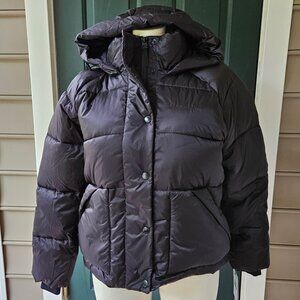 NWT Champion Women's Black Quilted Mid-Weight Puffer Jacket with Hood Sz XL